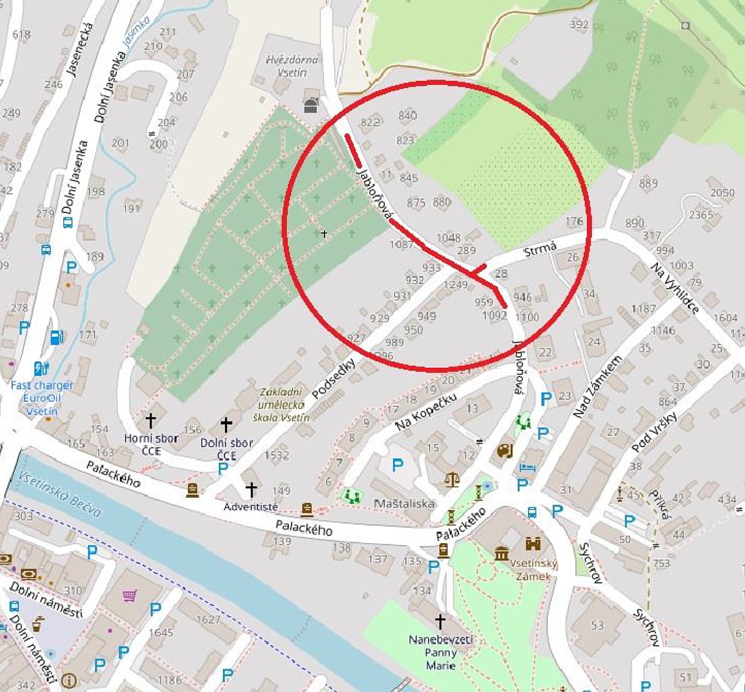 Stavba Vsetín, ul. Jabloňová